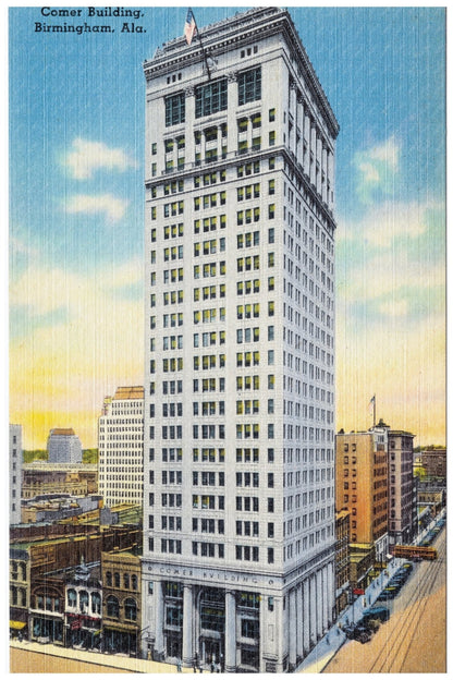 Comer Building Birmingham Postcard 1930 - 1945 - Available at KNOWOL