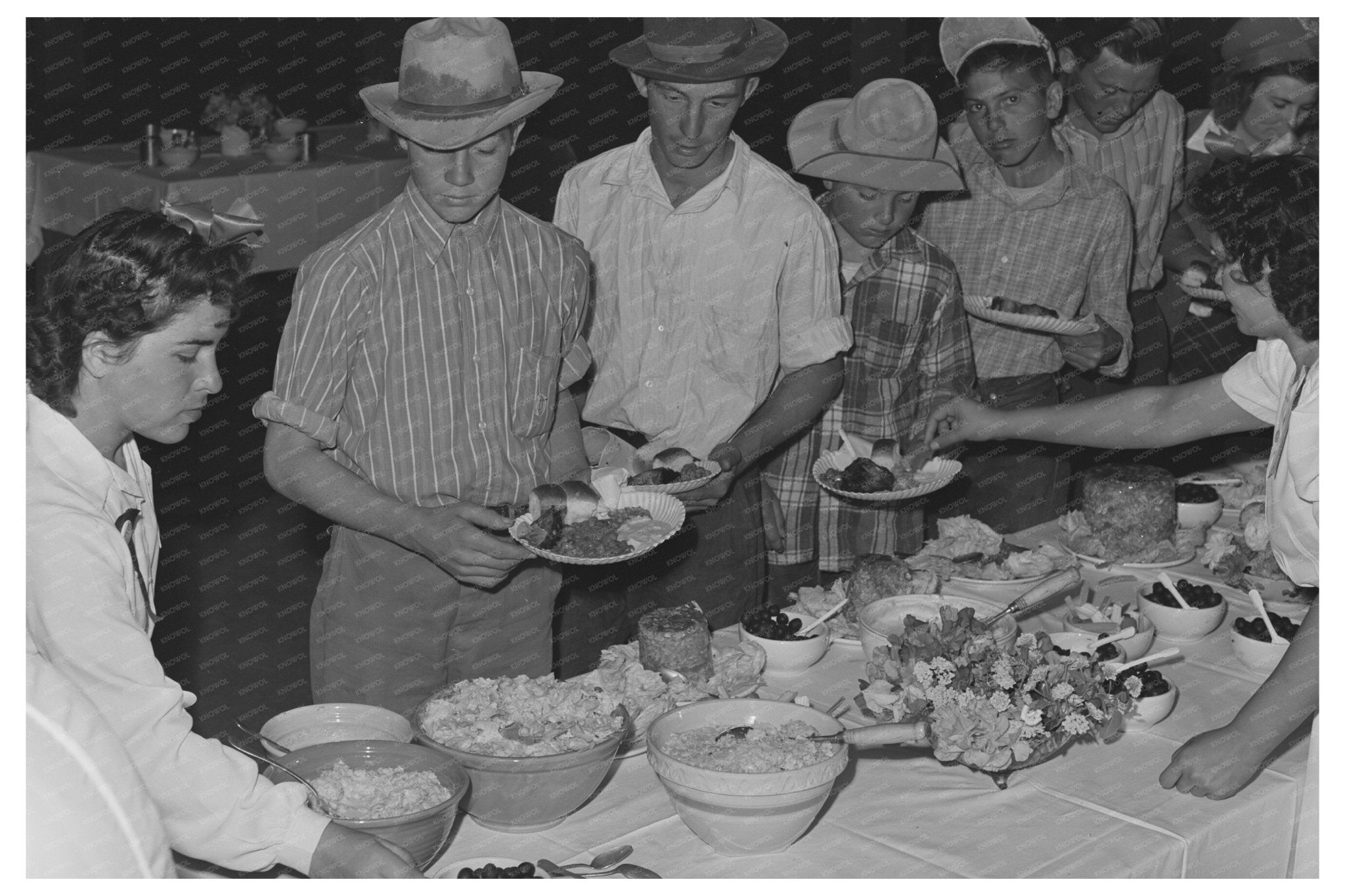 Community Dinner at Farm Workers Event Yuma Arizona 1942 - Available at KNOWOL