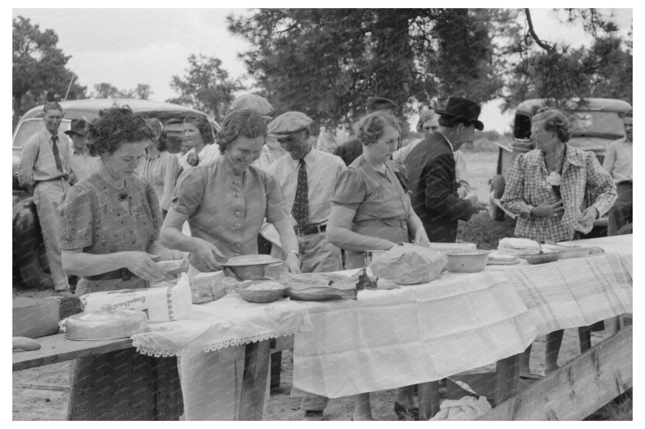 Community Dinner Preparation in Pie Town New Mexico 1940 - Available at KNOWOL