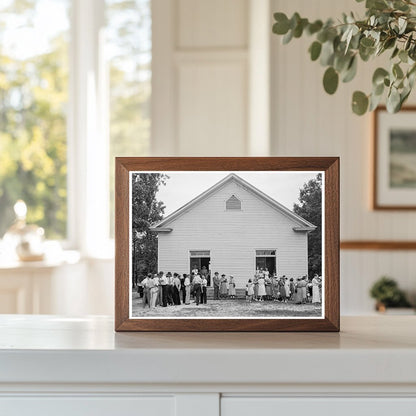 Community Gathering Outside Wheeleys Church July 1939 - Available at KNOWOL