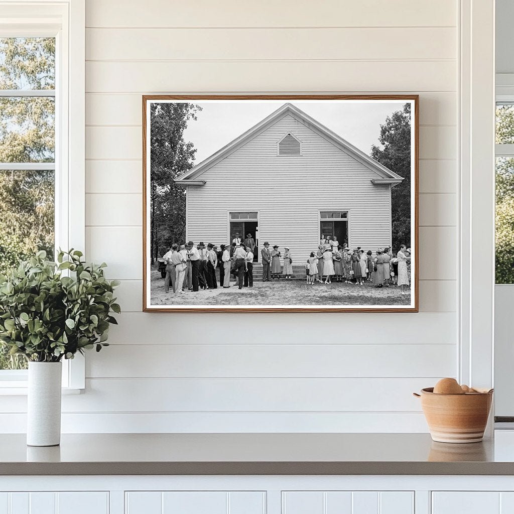 Community Gathering Outside Wheeleys Church July 1939 - Available at KNOWOL