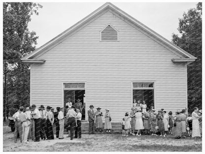 Community Gathering Outside Wheeleys Church July 1939 - Available at KNOWOL