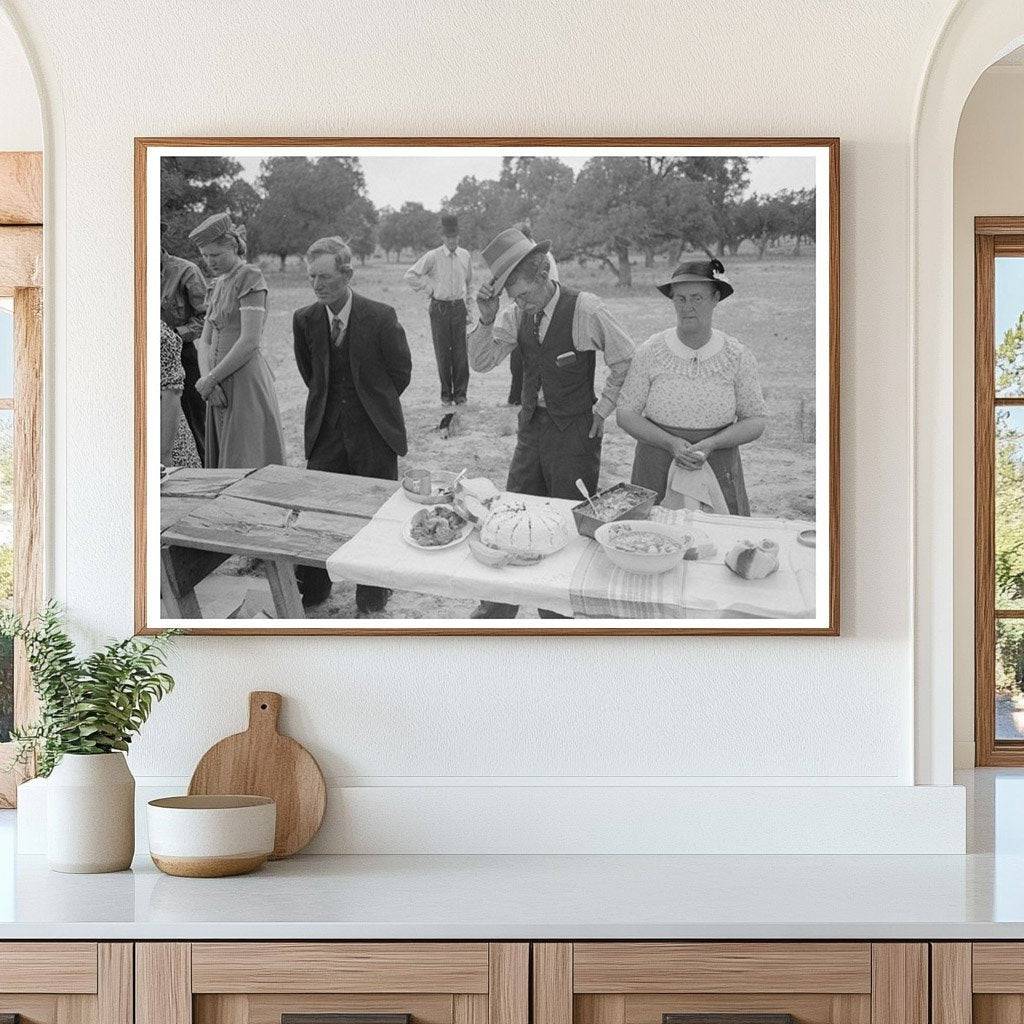 Community Meal Blessing in Pie Town New Mexico 1940 - Available at KNOWOL