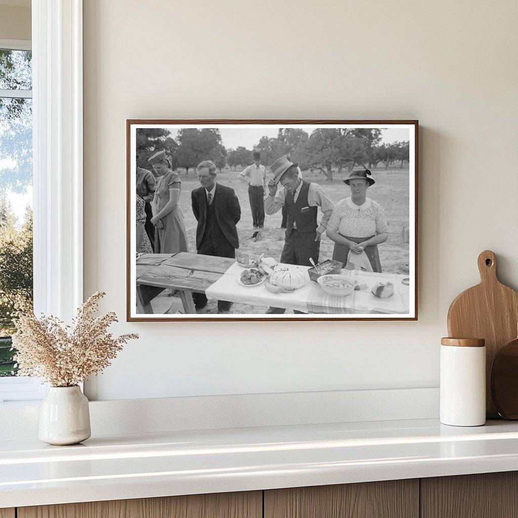 Community Meal Blessing in Pie Town New Mexico 1940 - Available at KNOWOL