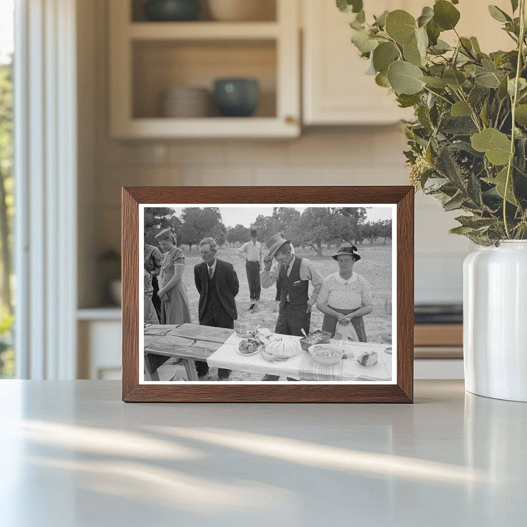 Community Meal Blessing in Pie Town New Mexico 1940 - Available at KNOWOL