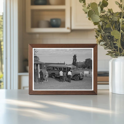 Concho Arizona Schoolchildren Board Bus for High School 1940 - Available at KNOWOL