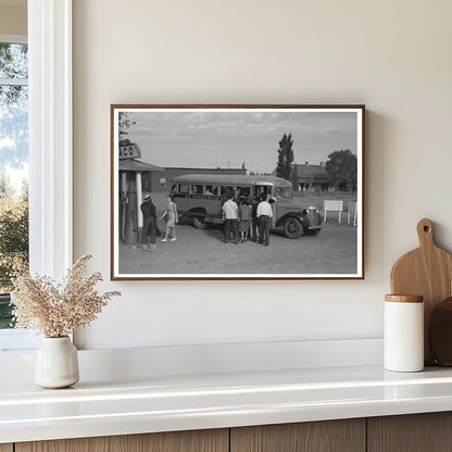 Concho Arizona Schoolchildren Board Bus for High School 1940 - Available at KNOWOL