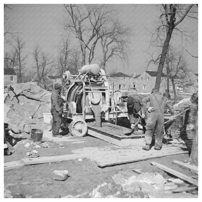 Concrete Mixing Operation Greendale Wisconsin 1937 - Available at KNOWOL