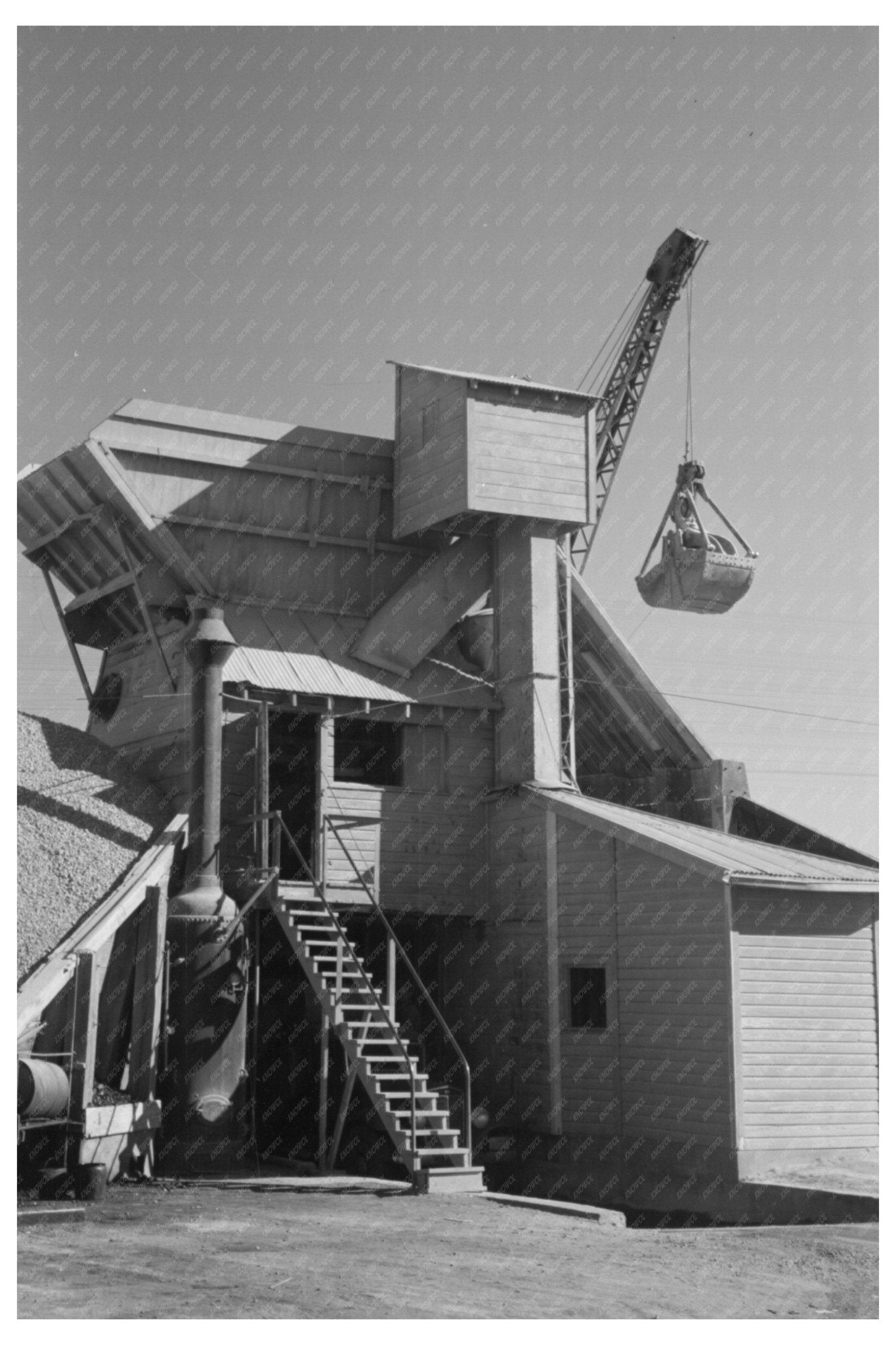 Concrete Mixing Plant Oklahoma City January 1940 Photo - Available at KNOWOL