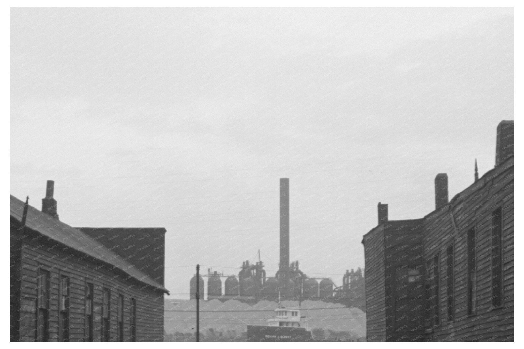 Condemned Houses in Chicago 1941 with Steel Mills Background - Available at KNOWOL