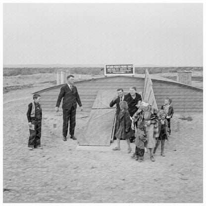 Congregation Leaving Church Service Dead Ox Flat Oregon 1939 - Available at KNOWOL