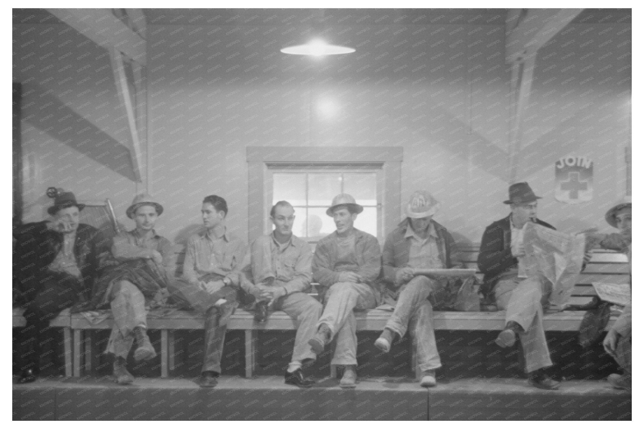 Construction Workers at Shasta Dam Commissary December 1940 - Available at KNOWOL