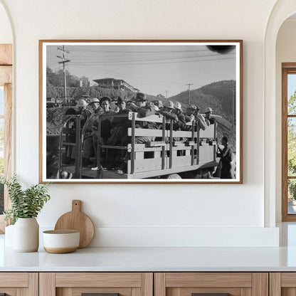 Construction Workers Board Truck for Shasta Dam 1940 - Available at KNOWOL