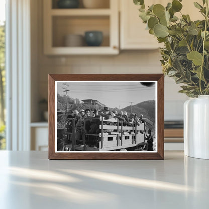 Construction Workers Board Truck for Shasta Dam 1940 - Available at KNOWOL