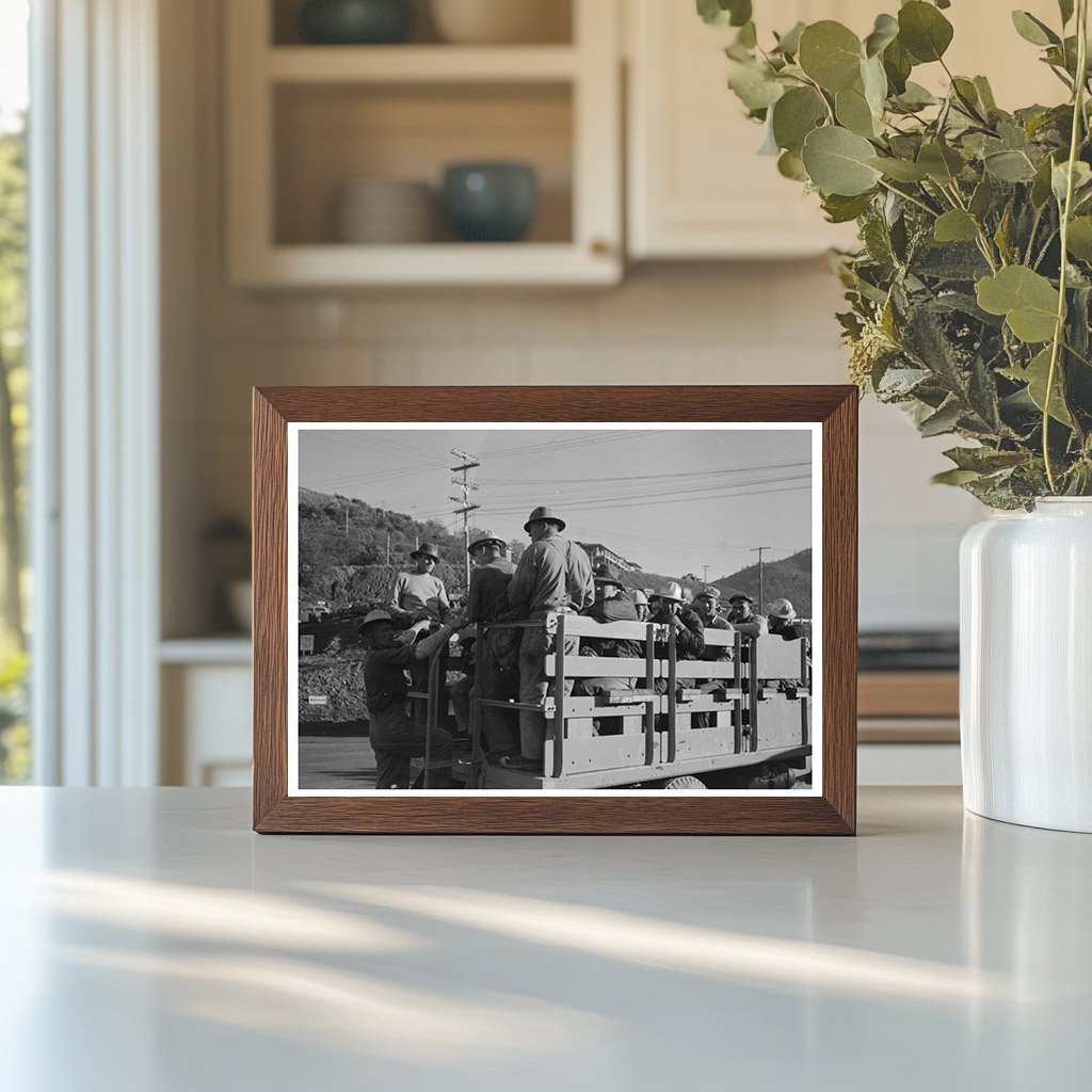 Construction Workers on Truck to Shasta Dam 1944 - Available at KNOWOL