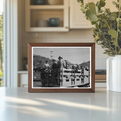 Construction Workers on Truck to Shasta Dam 1944 - Available at KNOWOL