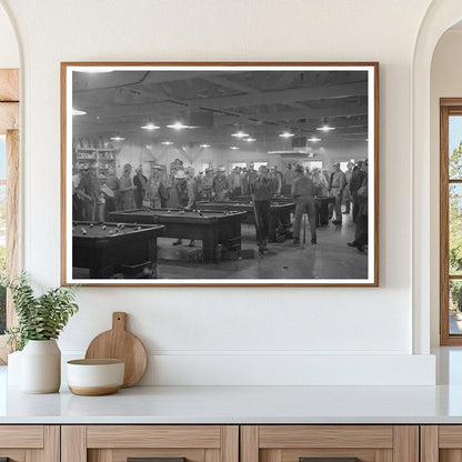 Construction Workers Playing Pool at Shasta Dam 1940 - Available at KNOWOL