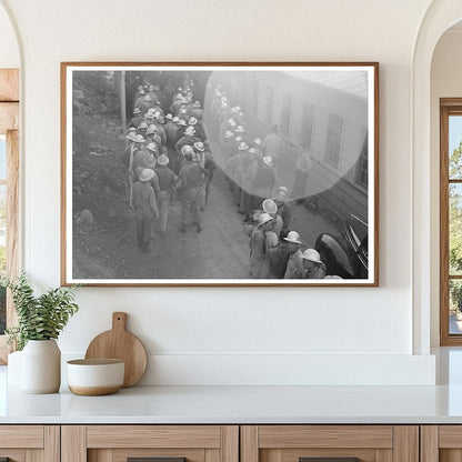 Construction Workers Receiving Pay at Shasta Dam 1940 - Available at KNOWOL