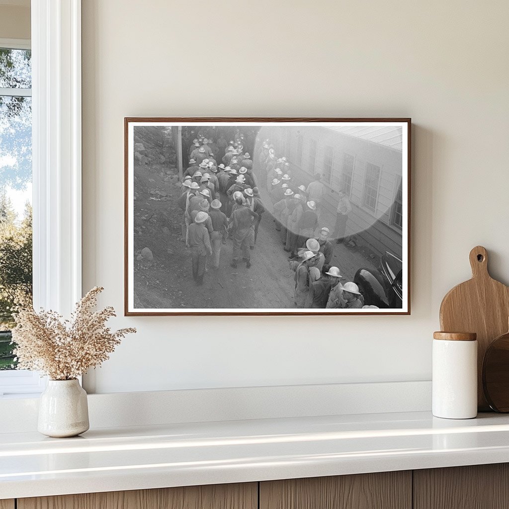 Construction Workers Receiving Pay at Shasta Dam 1940 - Available at KNOWOL