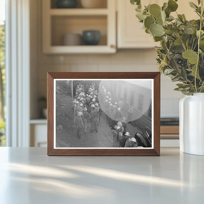 Construction Workers Receiving Pay at Shasta Dam 1940 - Available at KNOWOL