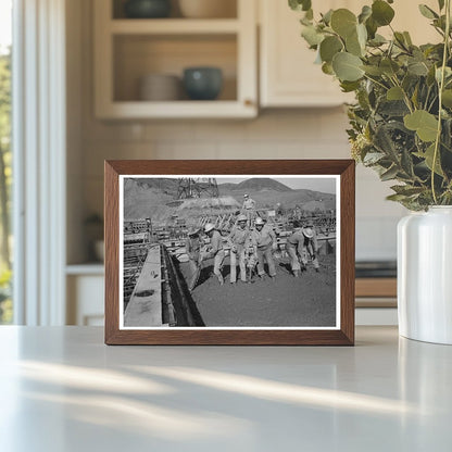Construction Workers Settling Concrete at Shasta Dam 1940 - Available at KNOWOL
