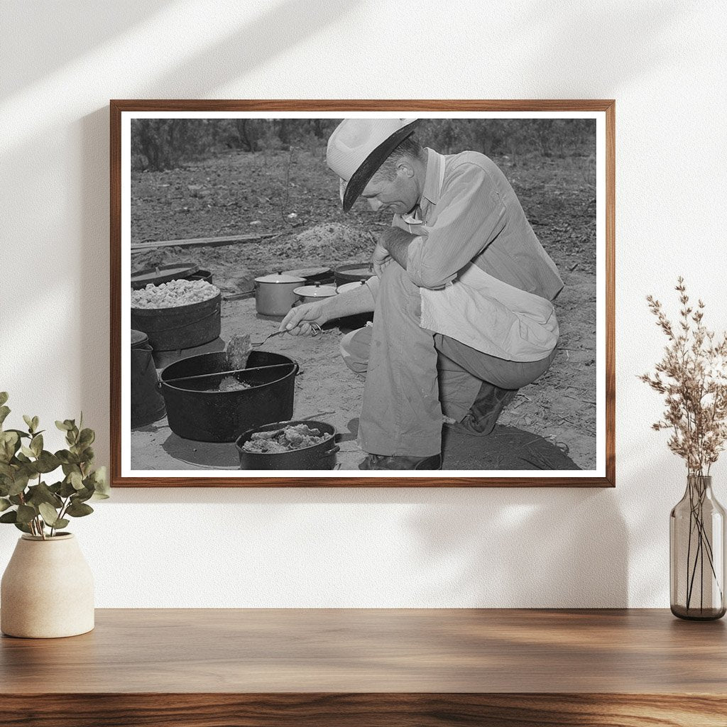 Cook Preparing Meat at SMS Ranch Spur Texas 1939 - Available at KNOWOL