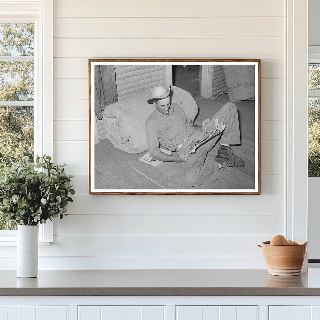Cook Reading Newspaper at SMS Ranch Spur Texas May 1939 - Available at KNOWOL