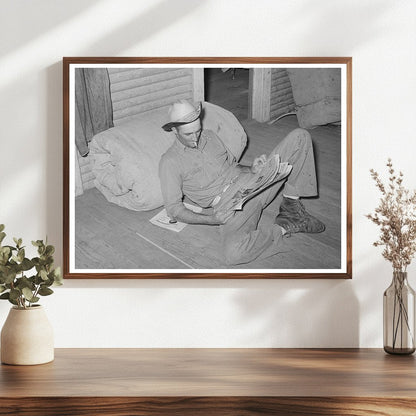 Cook Reading Newspaper at SMS Ranch Spur Texas May 1939 - Available at KNOWOL
