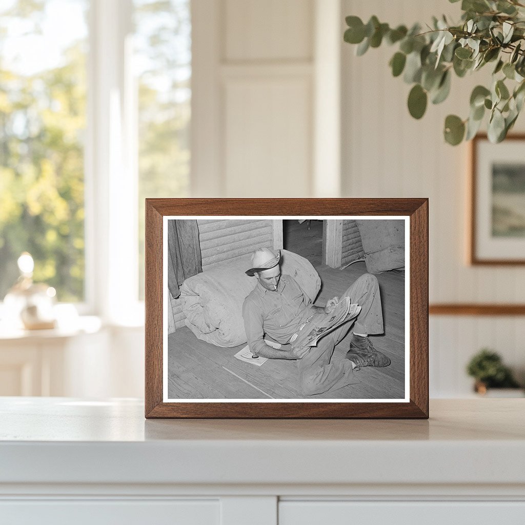 Cook Reading Newspaper at SMS Ranch Spur Texas May 1939 - Available at KNOWOL
