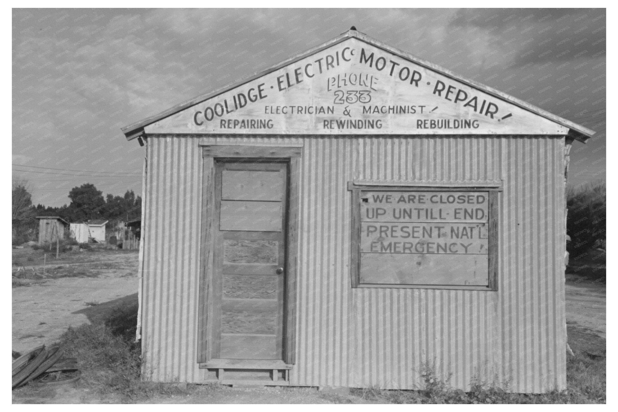 Coolidge Arizona Business Sign February 1942 - Available at KNOWOL