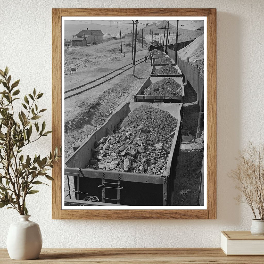 Copper Ore Cars Departing Anaconda Mining Montana 1942 - Available at KNOWOL