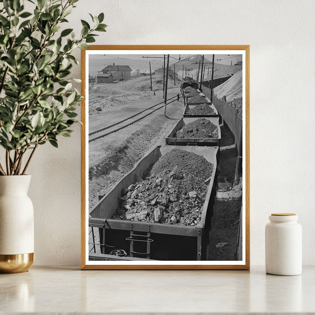 Copper Ore Cars Departing Anaconda Mining Montana 1942 - Available at KNOWOL