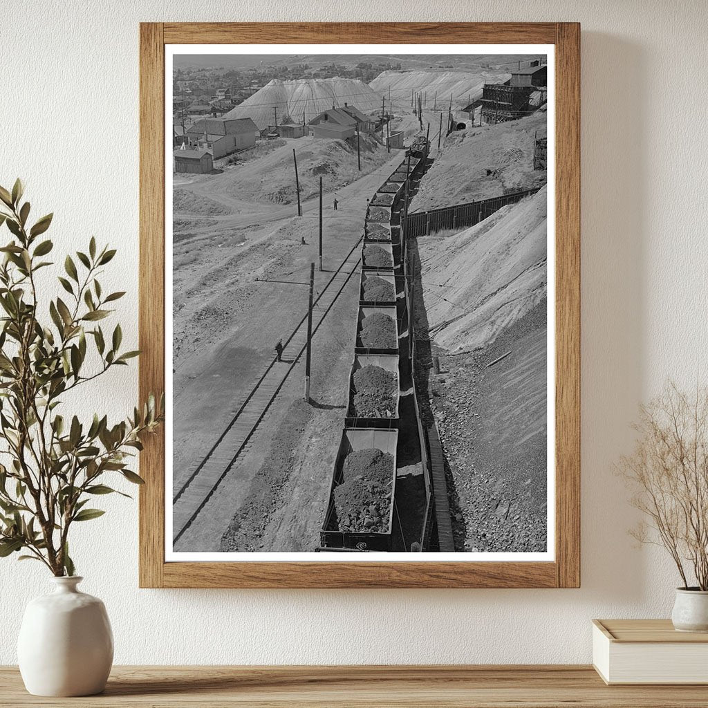 Copper Ore Cars Departing Butte Montana 1942 - Available at KNOWOL