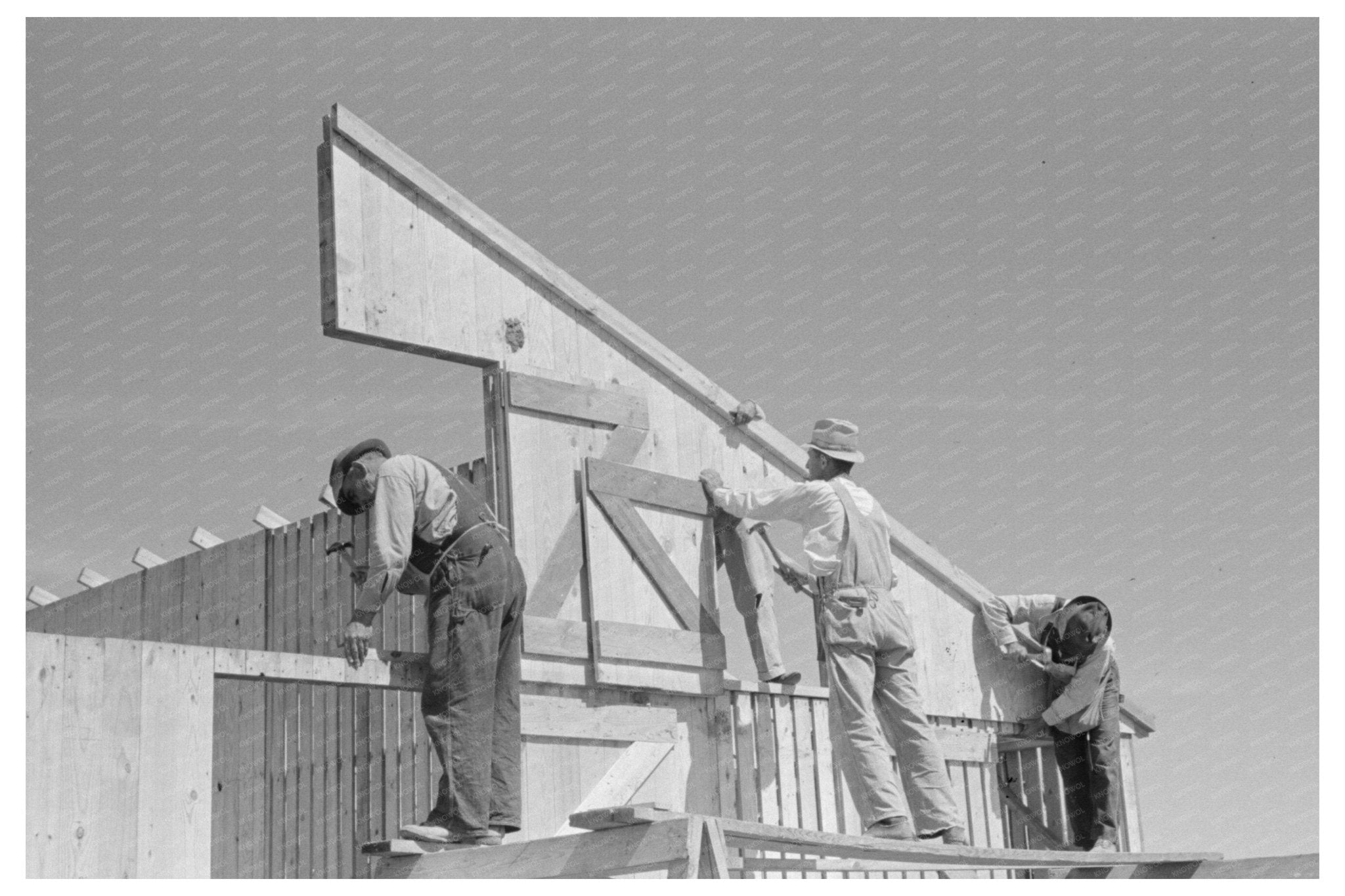 Corn Crib Construction in New Madrid County 1938 - Available at KNOWOL