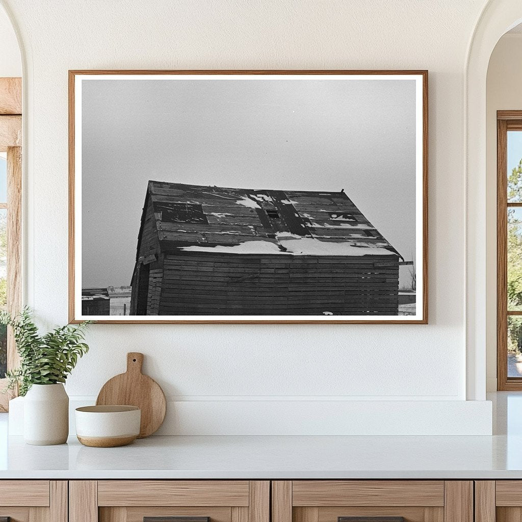 Corn Crib on Joe Bevings Farm Dickens Iowa December 1936 - Available at KNOWOL