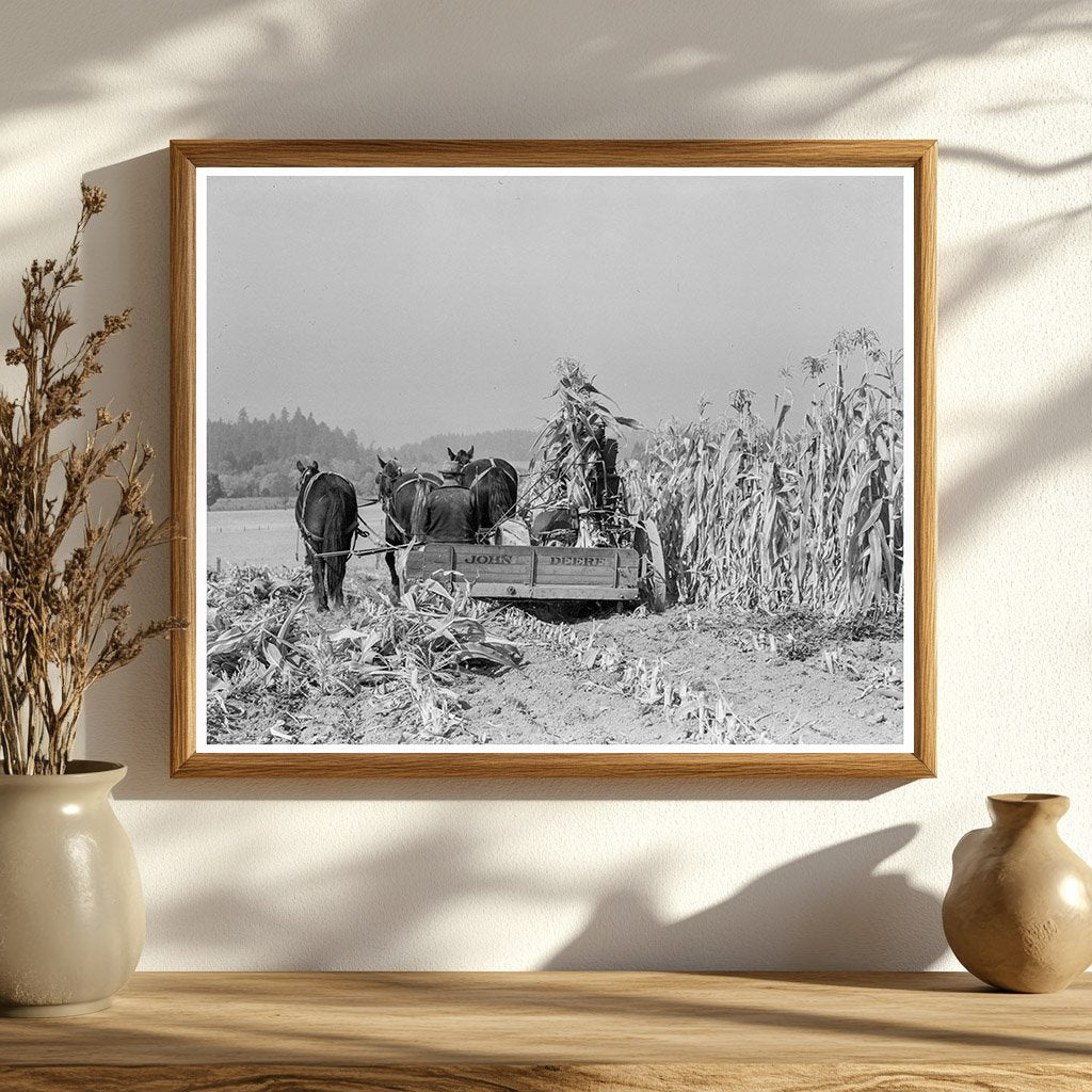 Corn Cutting on Miller Farm Yamhill County Oregon 1939 - Available at KNOWOL