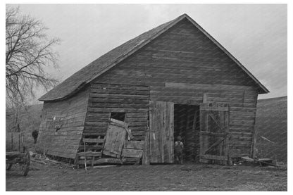Corncrib on Frank Moodys Farm Iowa December 1936 - Available at KNOWOL