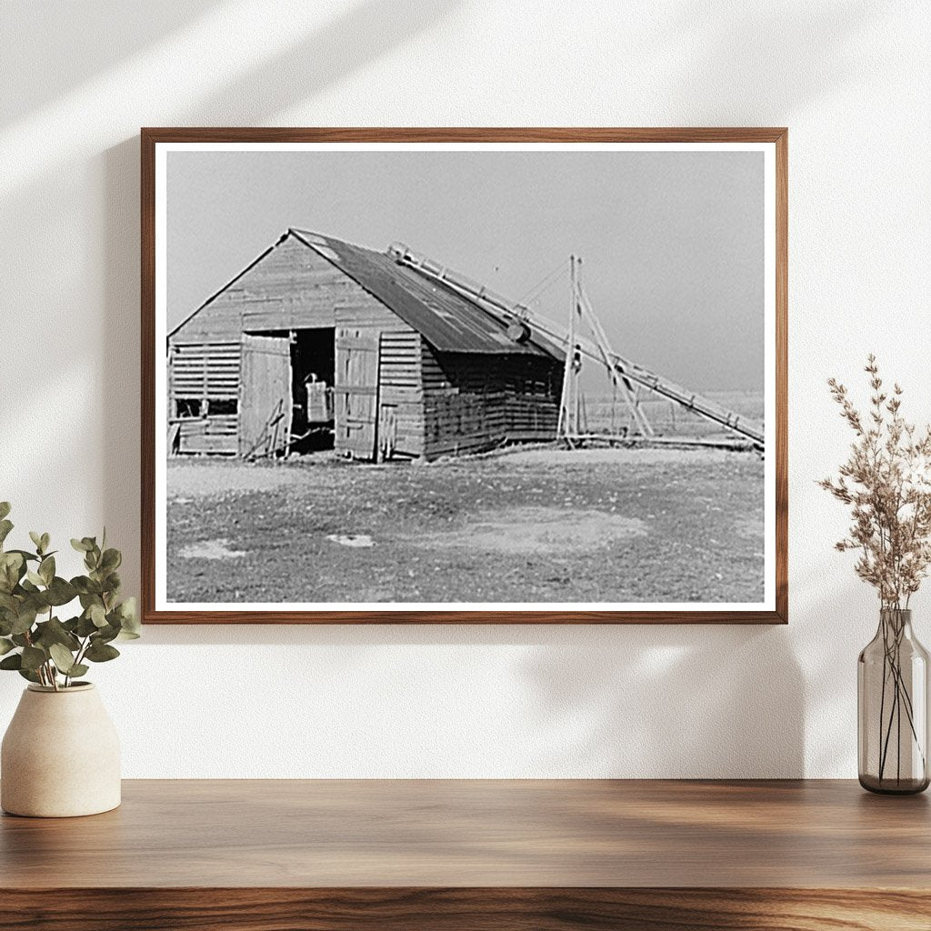 Corncrib on John Landers Farm Marseilles Illinois 1937 - Available at KNOWOL