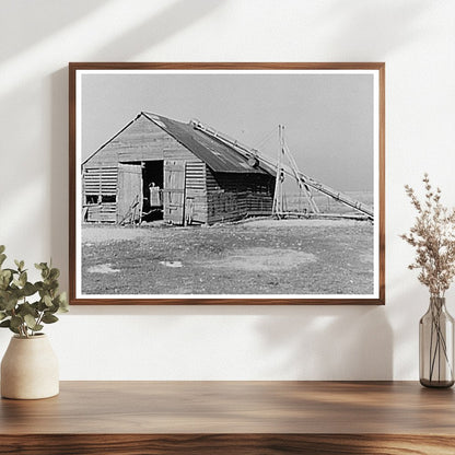 Corncrib on John Landers Farm Marseilles Illinois 1937 - Available at KNOWOL