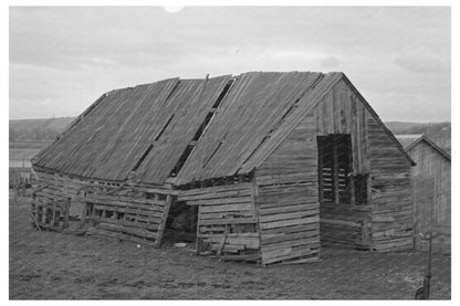 Corncrib on Theodore Eickholt Farm Iowa December 1936 - Available at KNOWOL