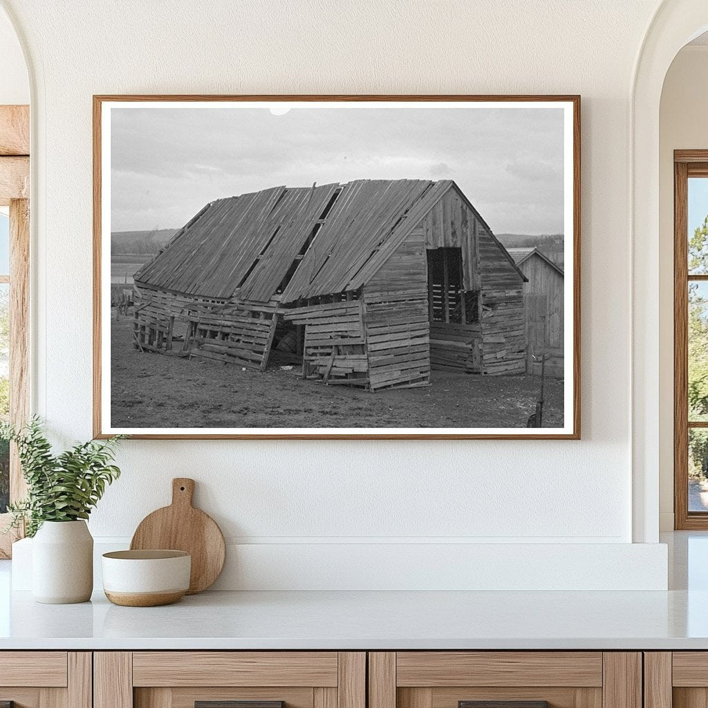Corncrib on Theodore Eickholt Farm Iowa December 1936 - Available at KNOWOL