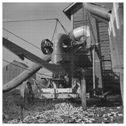 Cornsheller on Farm in Ottawa Illinois January 1937 - Available at KNOWOL