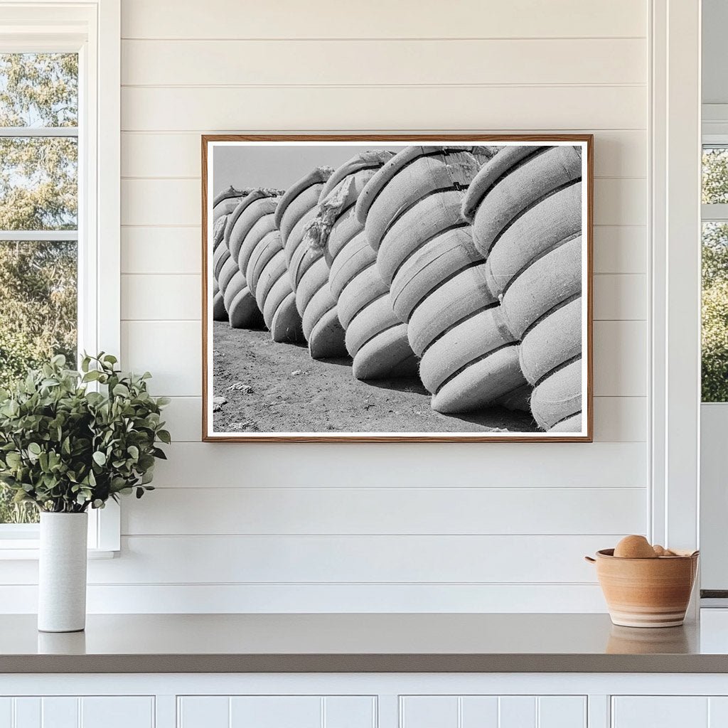 Cotton Bales in Bakersfield Gin Yard May 1938 - Available at KNOWOL