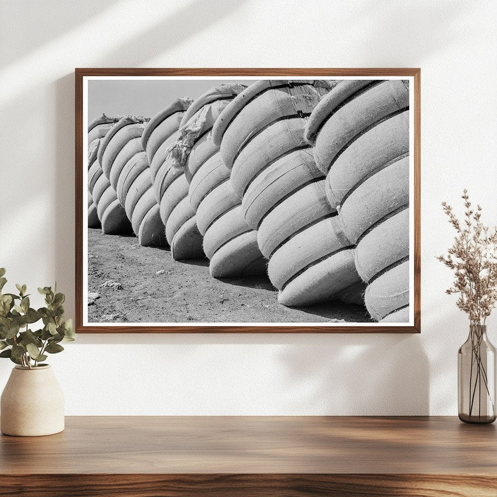 Cotton Bales in Bakersfield Gin Yard May 1938 - Available at KNOWOL