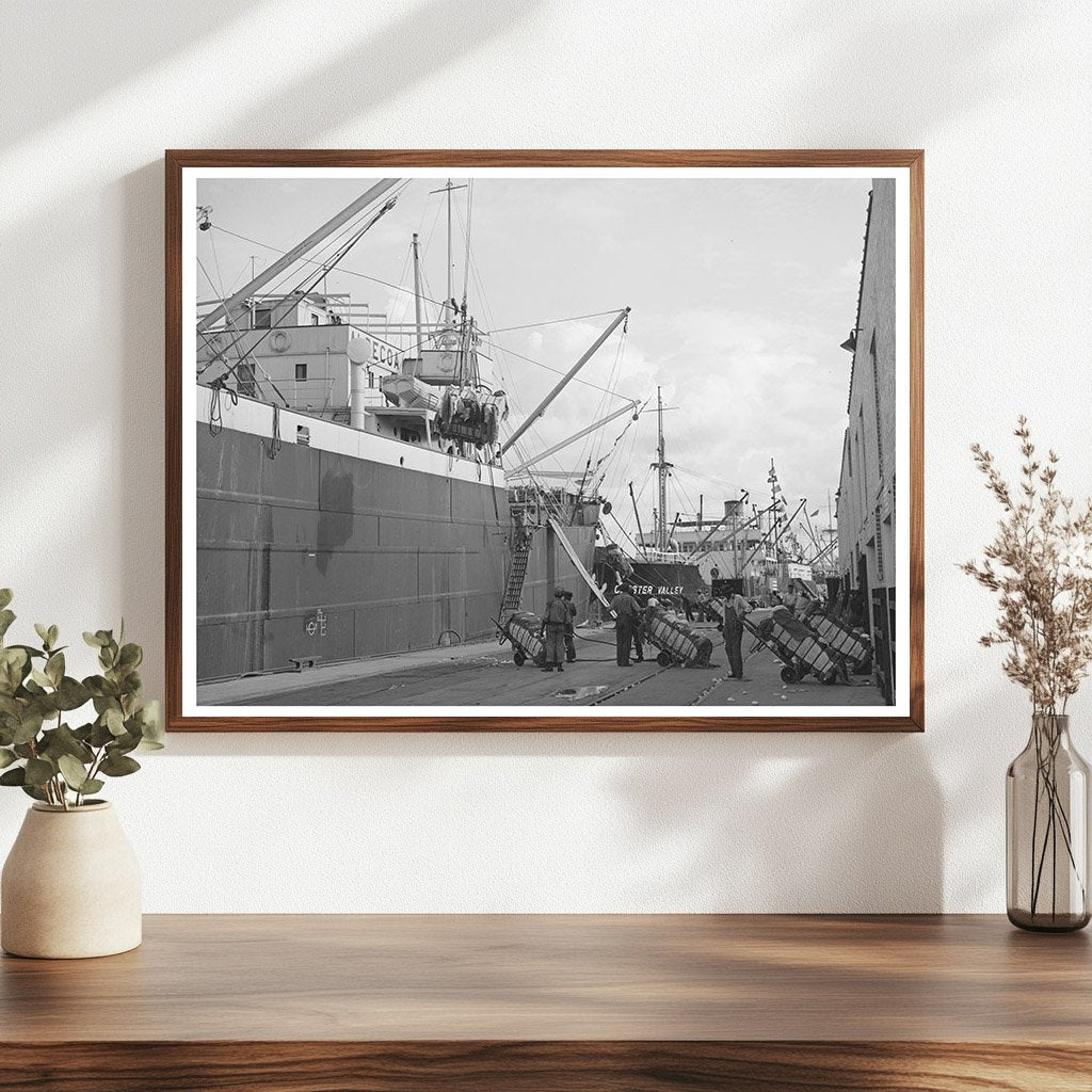 Cotton Bales Loaded on Ship at Port of Houston 1939 - Available at KNOWOL
