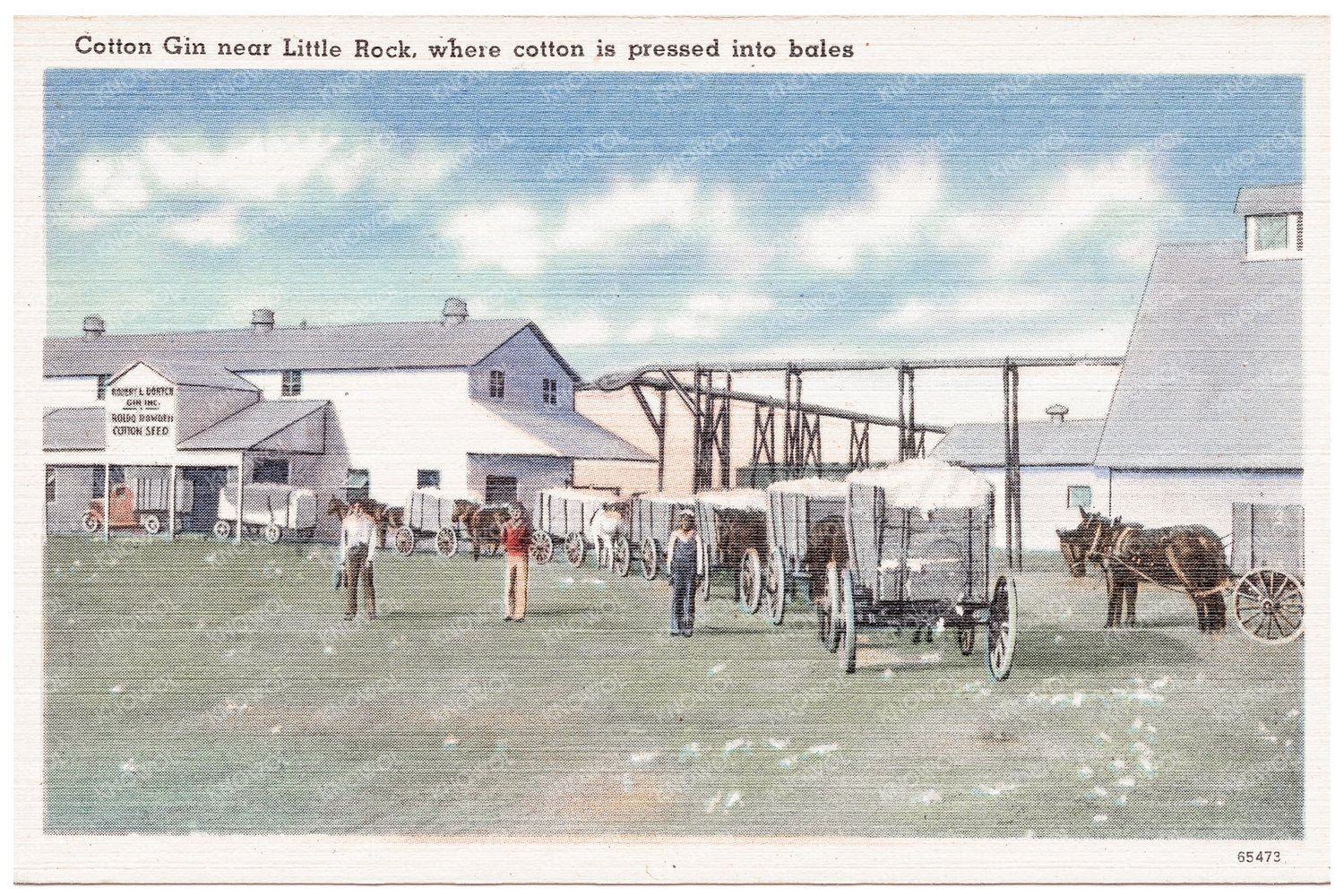 Cotton Gin Near Little Rock Arkansas 1930 - 1945 Postcard - Available at KNOWOL