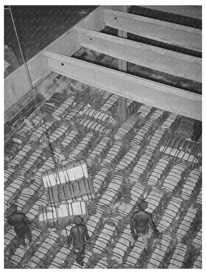 Cotton Loading Process in Houston Texas 1939 - Available at KNOWOL