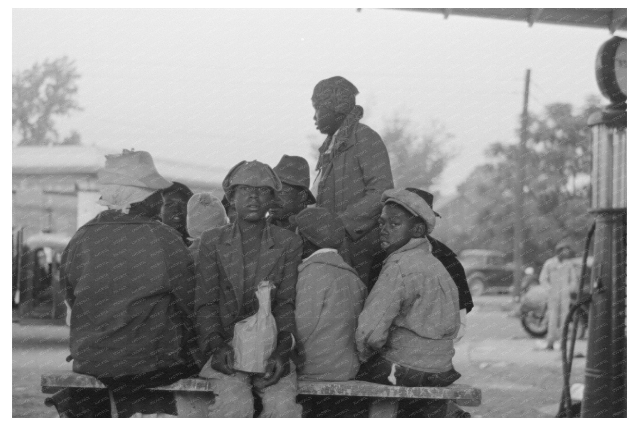 Cotton Pickers Boarding Truck in Pine Bluff Arkansas 1938 - Available at KNOWOL