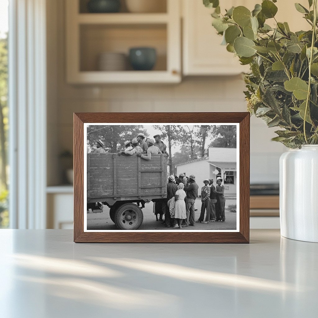 Cotton Pickers Loading Truck in Pine Bluff Arkansas 1938 - Available at KNOWOL