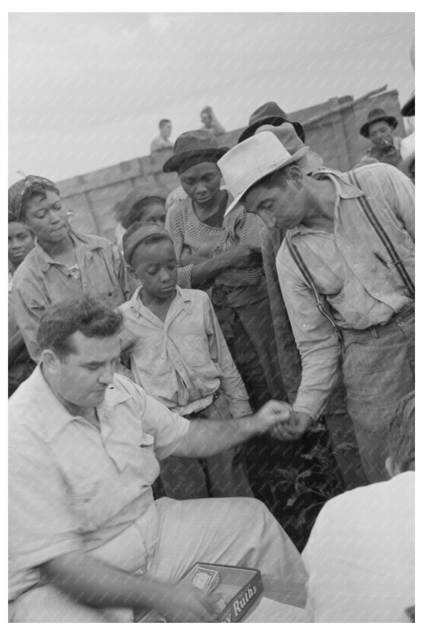 Cotton Pickers Receiving Wages Arkansas September 1938 - Available at KNOWOL